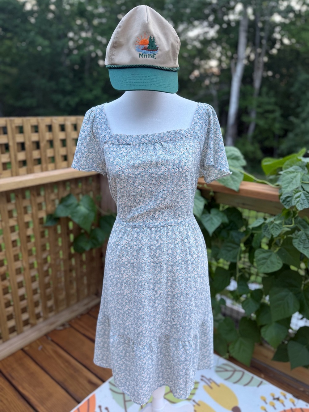 Monteau Light Blue Floral Midi Dress *HAT NOT INCLUDED*